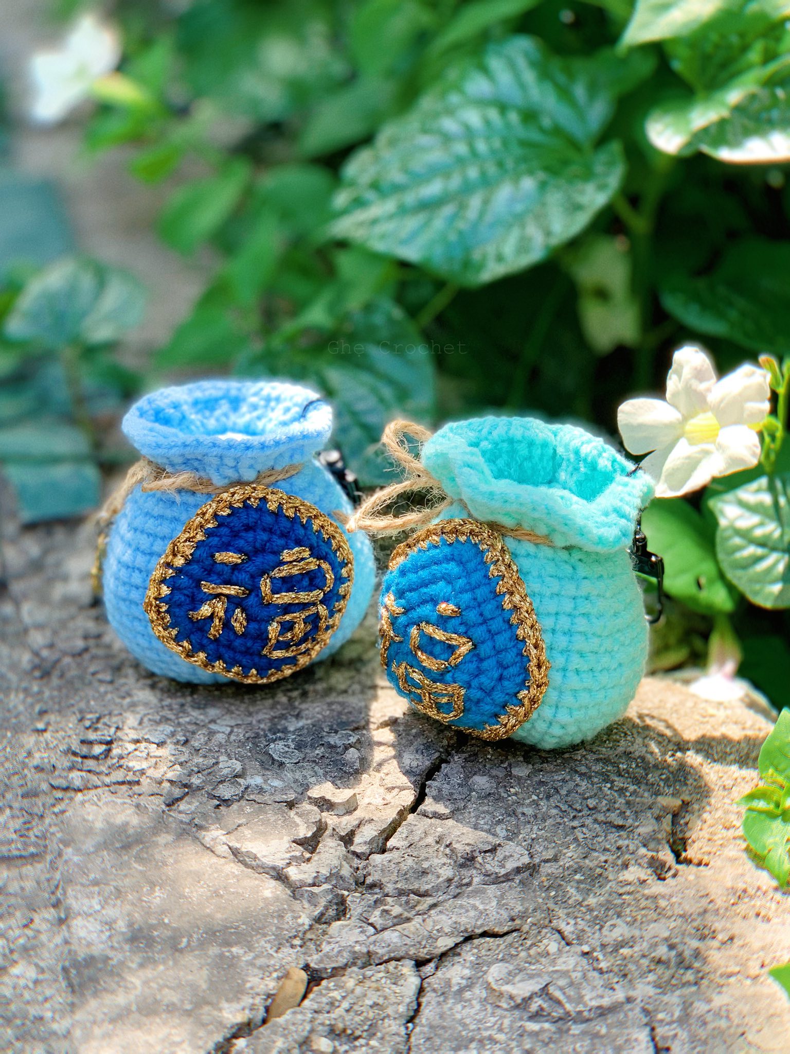 Móc khóa Túi Thần Tài Xanh Biển