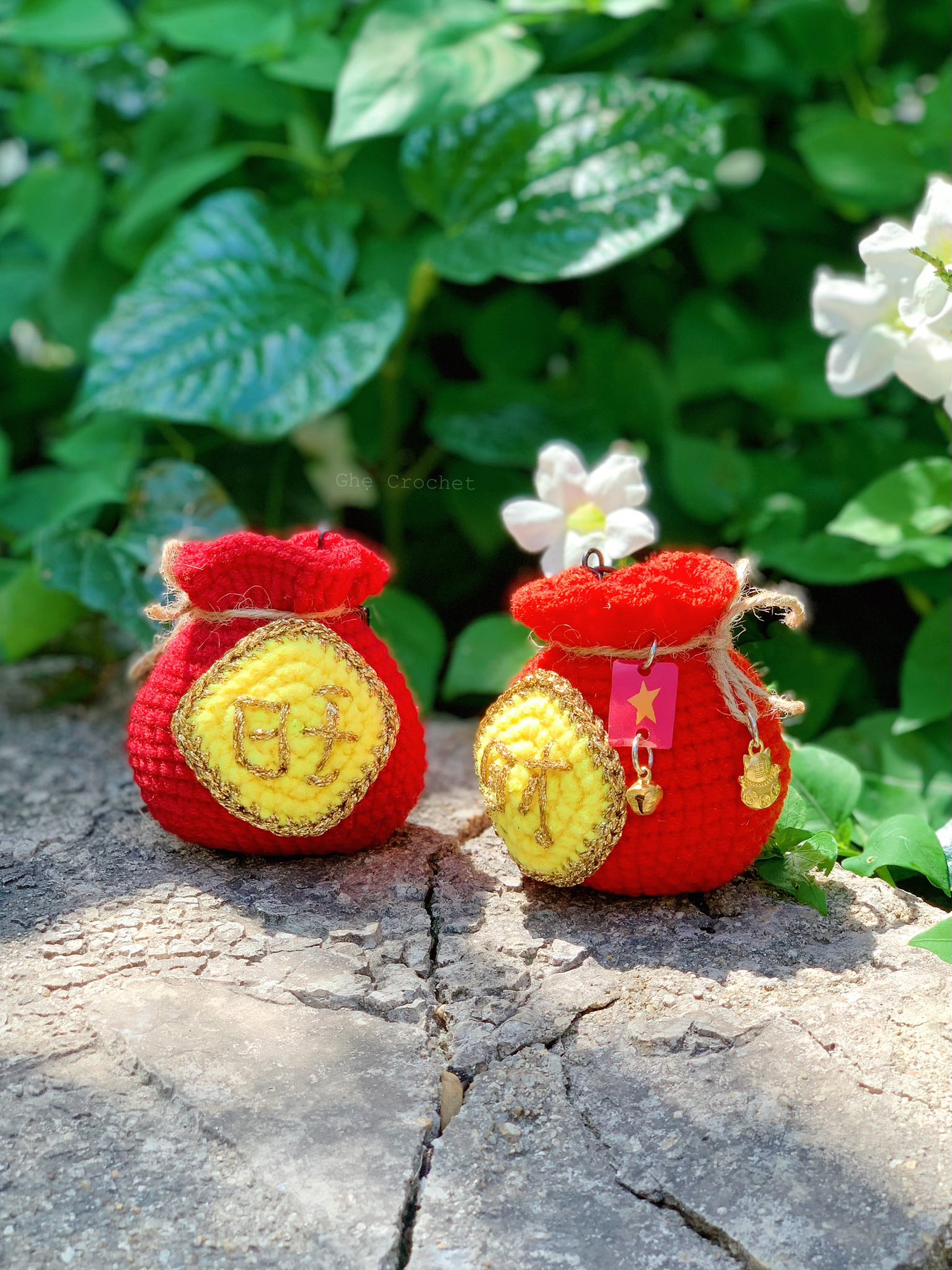 Móc khóa Túi Thần Tài Đỏ Kim