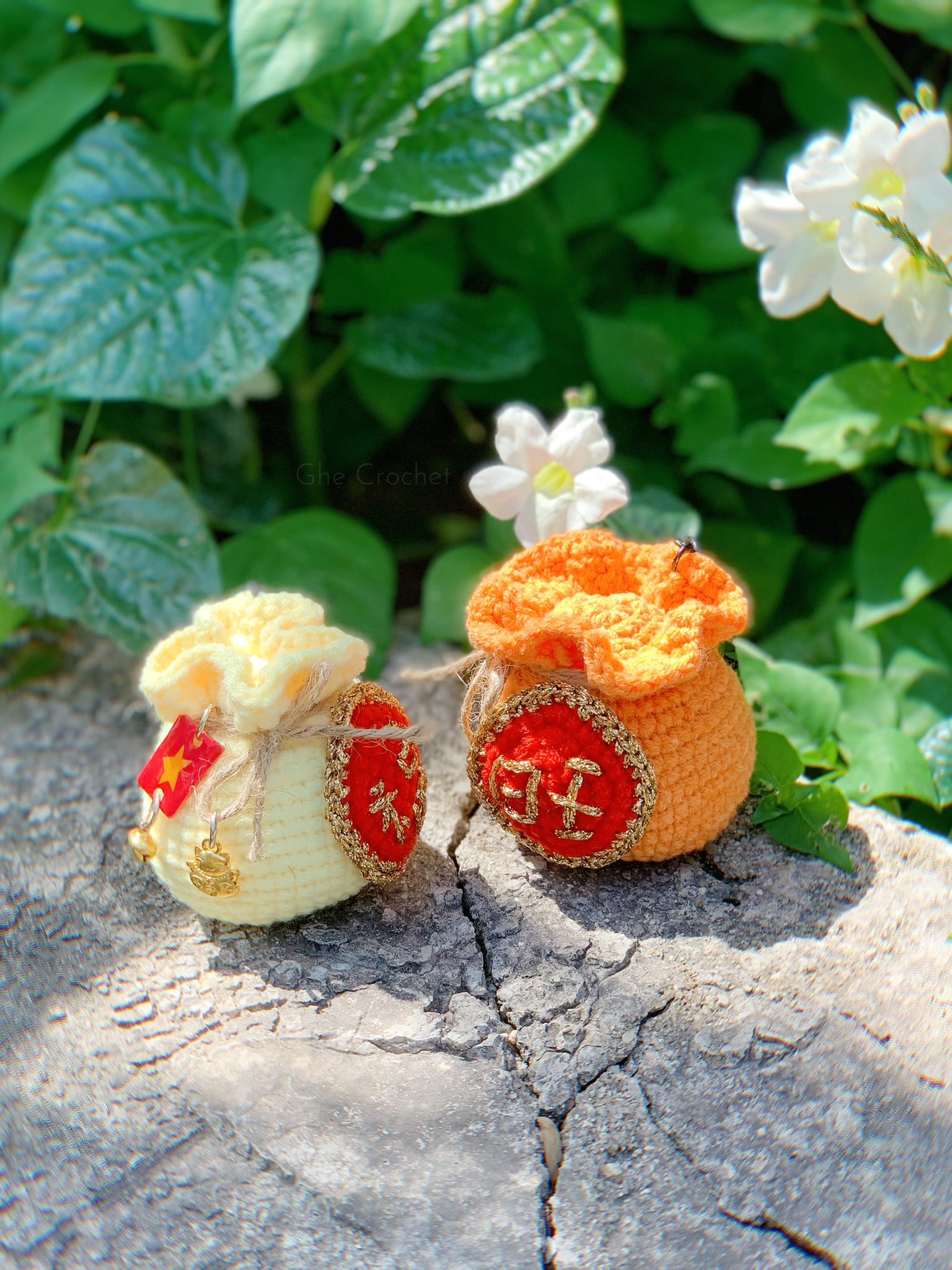 Móc Khóa Túi Thần Tài Cam Vàng